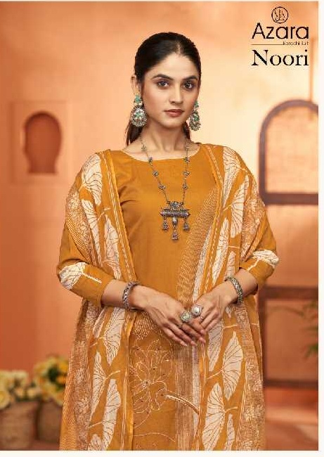 Radhika Azara Noori Wholesale Pure Lawn Cotton With Work Dress Material