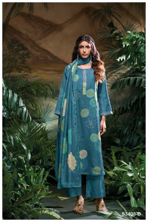 Ganga Navjot S3408 Wholesale Pure Kota Printed With Hand Embroidery Salwar Suits