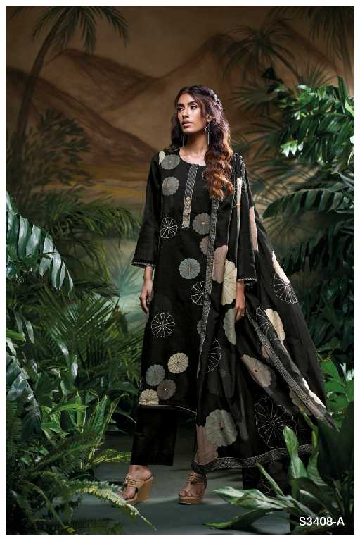 Ganga Navjot S3408 Wholesale Pure Kota Printed With Hand Embroidery Salwar Suits