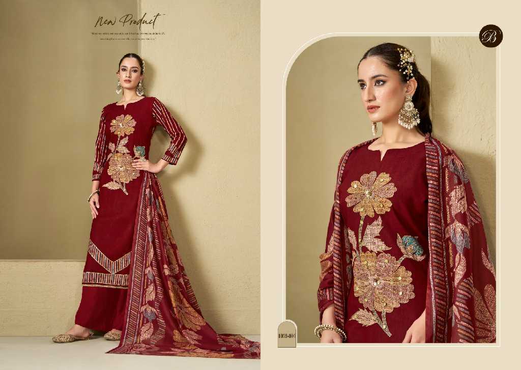 Belliza Manzil Wholesale Pure Viscose Reyon With Handwork Dress Material