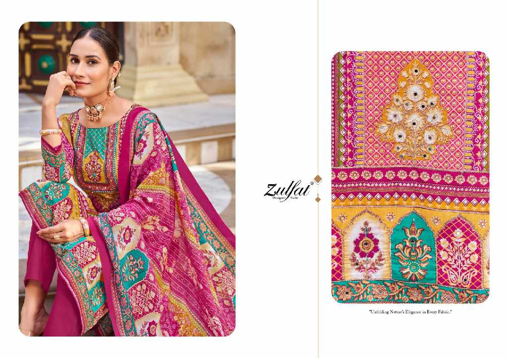 Zulfat Malang Wholesale Pure Cotton With Heavy Handwork Dress Material