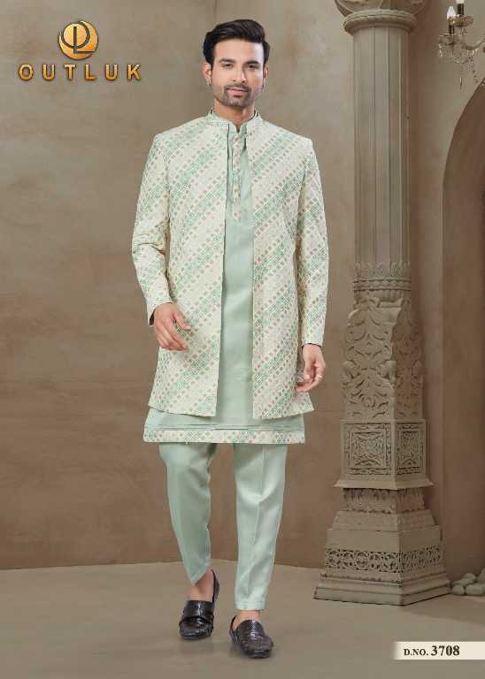 Outluk Wedding Collection Vol-37 Wholesale Mens Jacket With Kurta With Pant