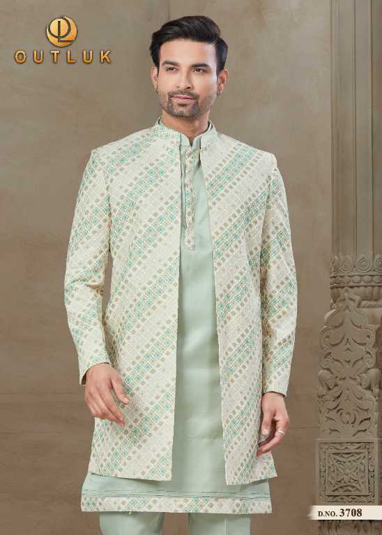 Outluk Wedding Collection Vol-37 Wholesale Mens Jacket With Kurta With Pant