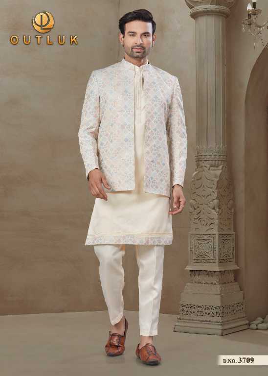 Outluk Wedding Collection Vol-37 Wholesale Mens Jacket With Kurta With Pant