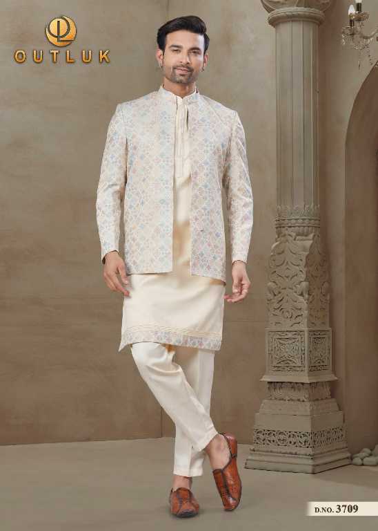 Outluk Wedding Collection Vol-37 Wholesale Mens Jacket With Kurta With Pant