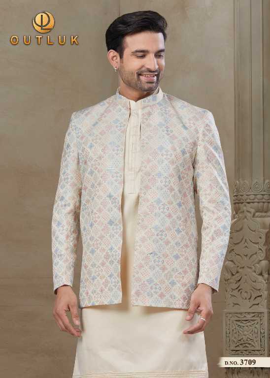 Outluk Wedding Collection Vol-37 Wholesale Mens Jacket With Kurta With Pant