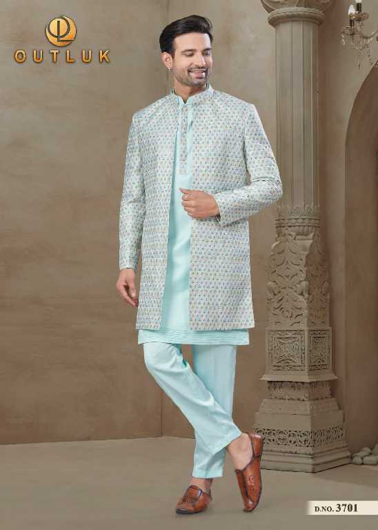 Outluk Wedding Collection Vol-37 Wholesale Mens Jacket With Kurta With Pant