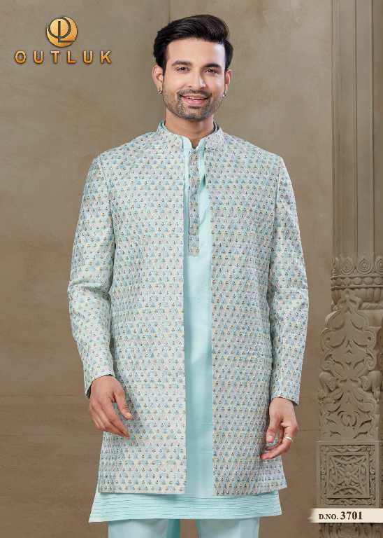 Outluk Wedding Collection Vol-37 Wholesale Mens Jacket With Kurta With Pant