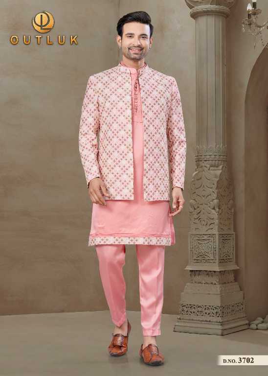 Outluk Wedding Collection Vol-37 Wholesale Mens Jacket With Kurta With Pant