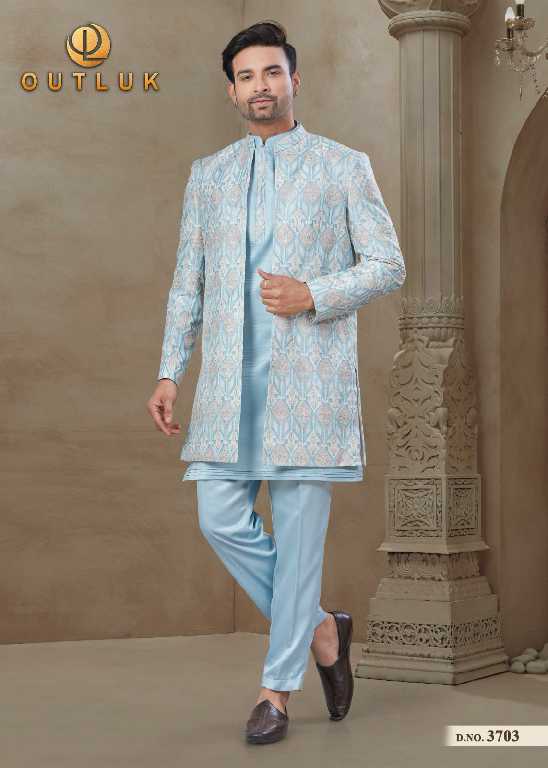Outluk Wedding Collection Vol-37 Wholesale Mens Jacket With Kurta With Pant