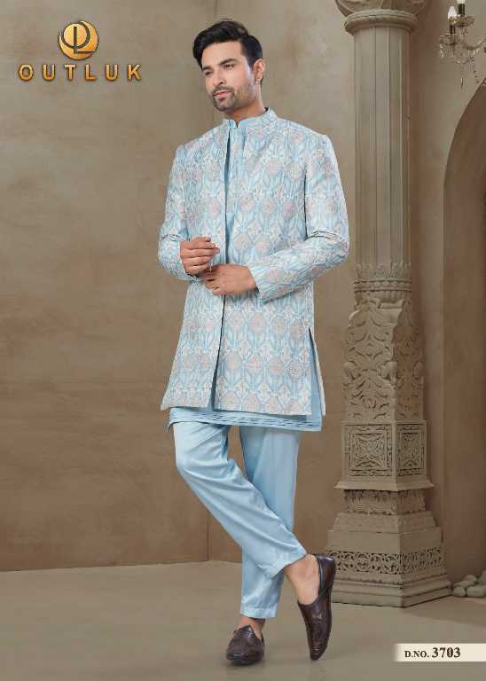 Outluk Wedding Collection Vol-37 Wholesale Mens Jacket With Kurta With Pant