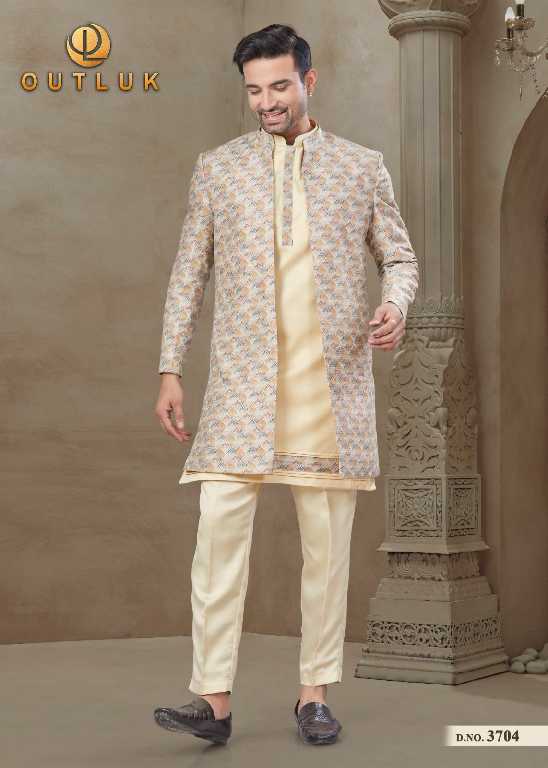 Outluk Wedding Collection Vol-37 Wholesale Mens Jacket With Kurta With Pant
