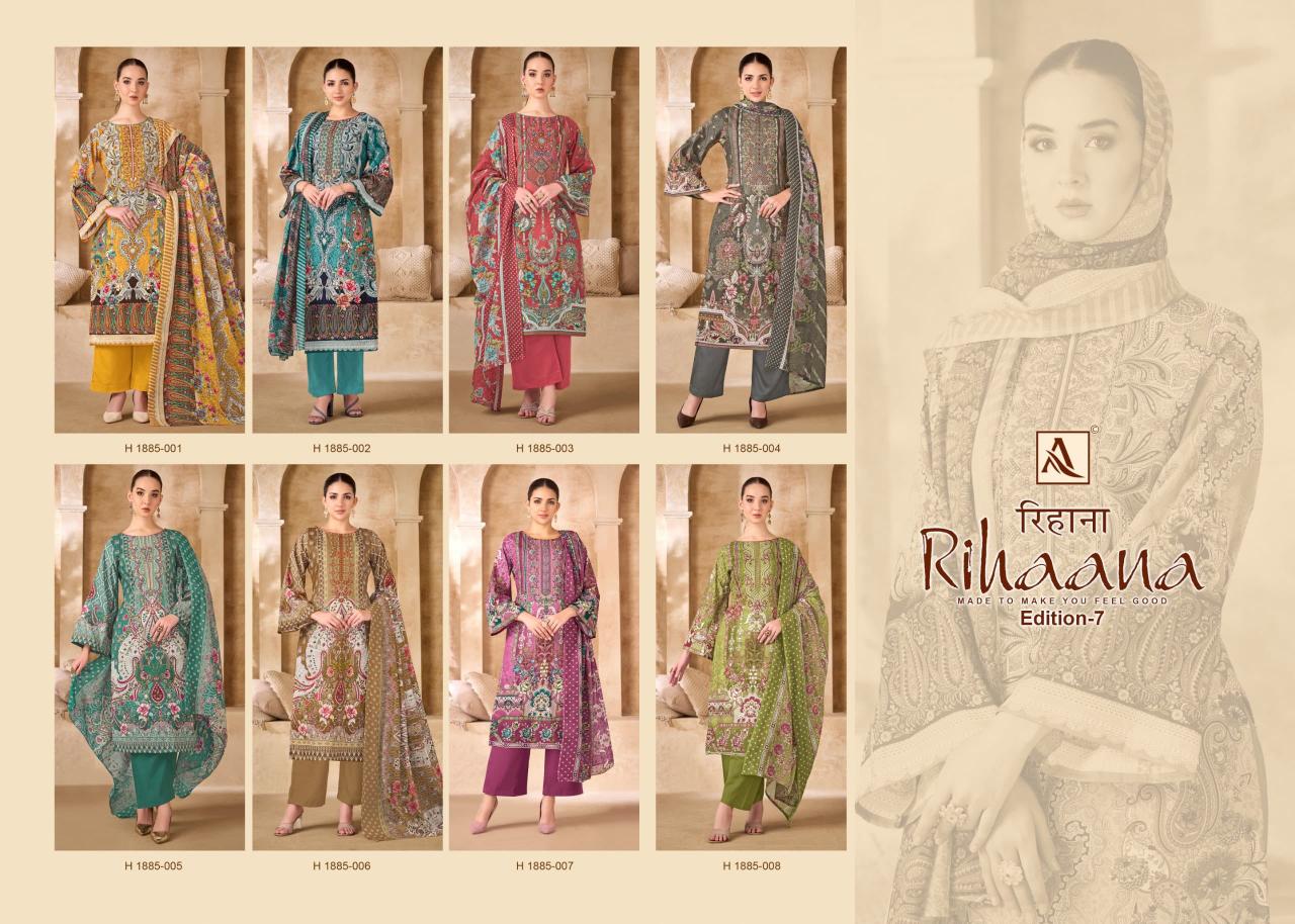 alok rihaana vol 7 cambric cotton model pakistani print dress material online