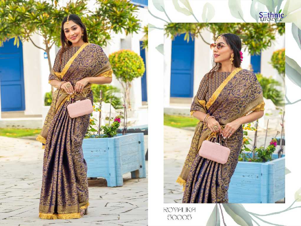 sethnic lifestyle royalika borcade silk attractive look saree online