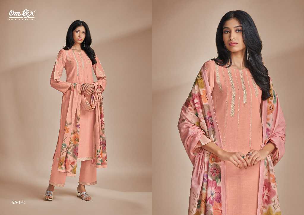 Omtex Hidayat Wholesale Pure Linen Jacquard With Work Salwar Suits