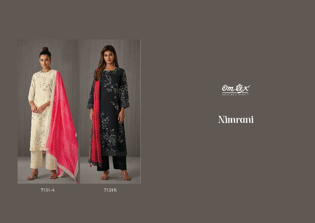 Omtex Nimrani Wholesale Linen Cotton With Embroidery Salwar Suits
