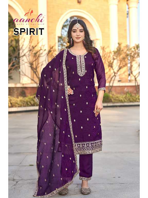 Aanchi Spirit Wholesale 3 Piece Set Straight Concept Readymade Suits