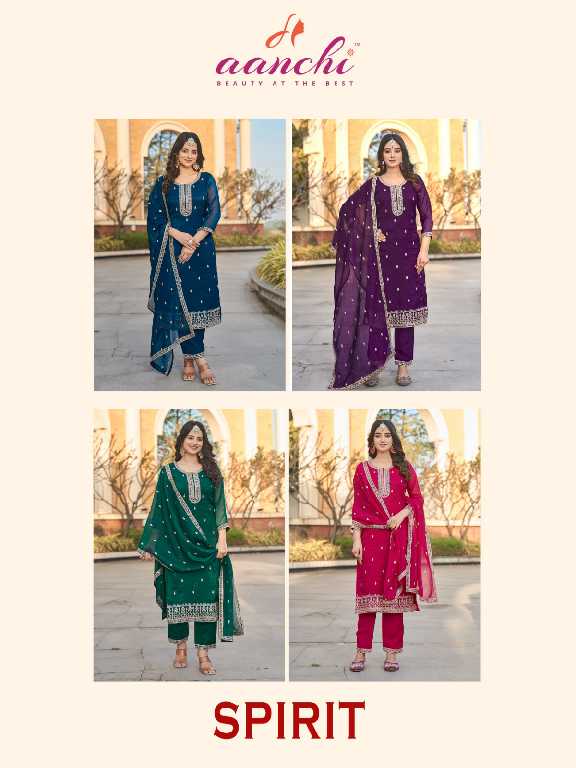 Aanchi Spirit Wholesale 3 Piece Set Straight Concept Readymade Suits