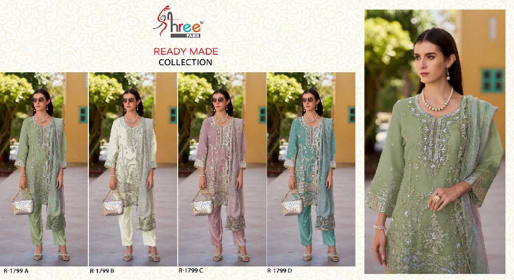 Shree Fabs R-1799 Wholesale Readymade Indian Pakistani Salwar Suits