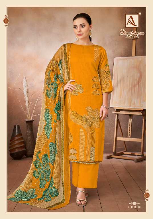 Alok Black Stone Vol-3 Wholesale Pure Zam With Exclusive Hand Work Dress Material