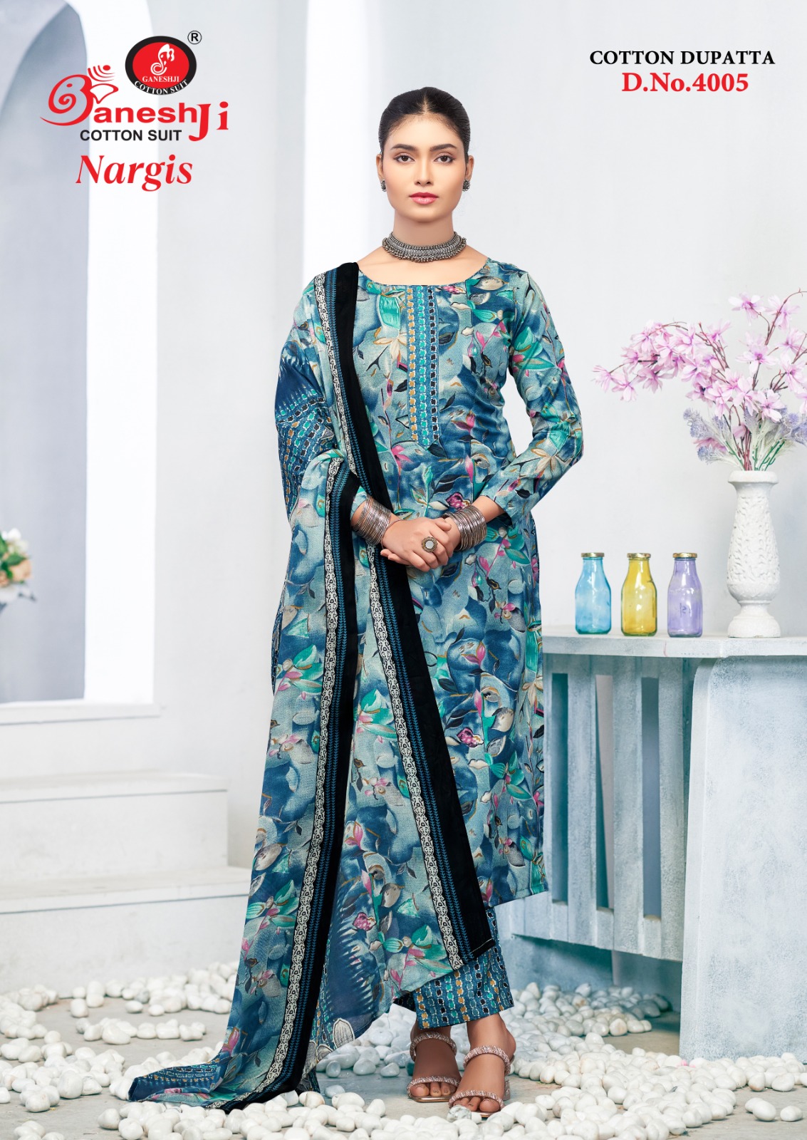 Ganeshji Nargis Vol-4 Wholesale Pure Cotton Printed Dress Material