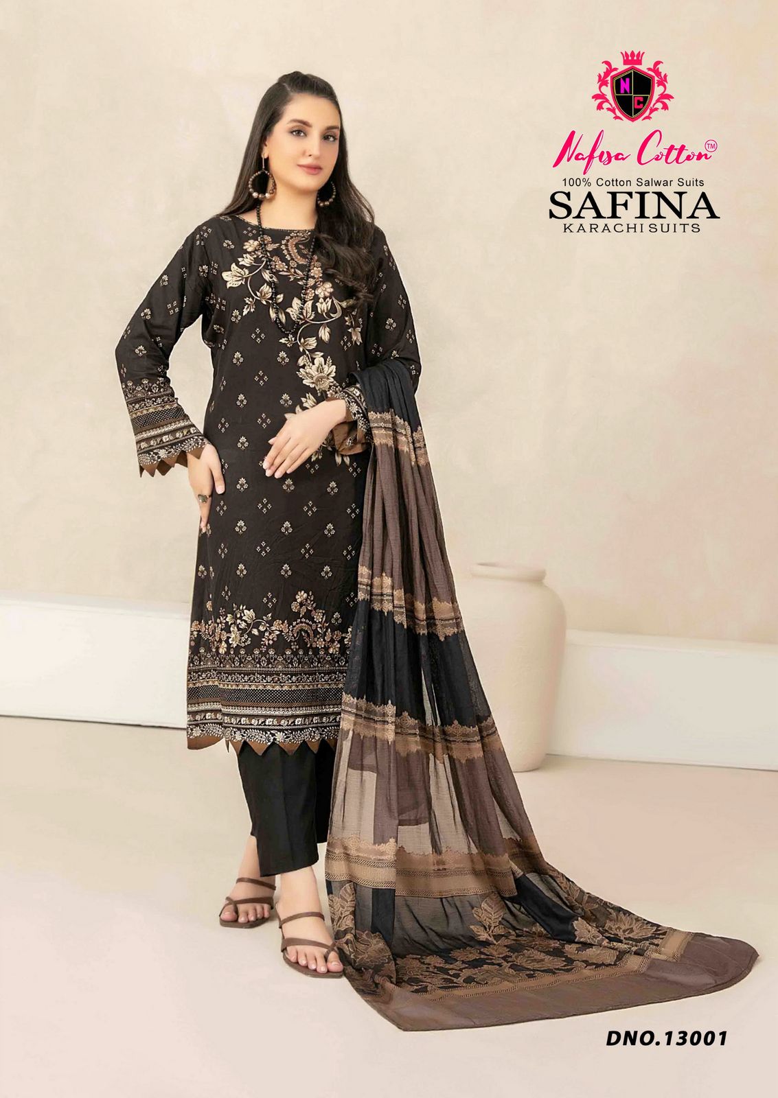 NAFISA SAFINA KARACHI SUITS VOL 13 PAKISTANI CASUAL WEAR DRESS MATERIAL