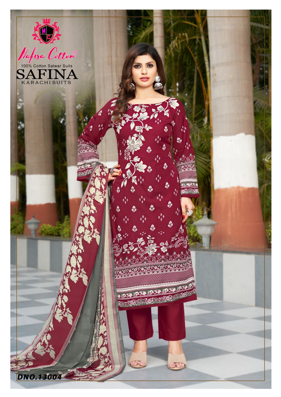 NAFISA SAFINA KARACHI SUITS VOL 13 PAKISTANI CASUAL WEAR DRESS MATERIAL