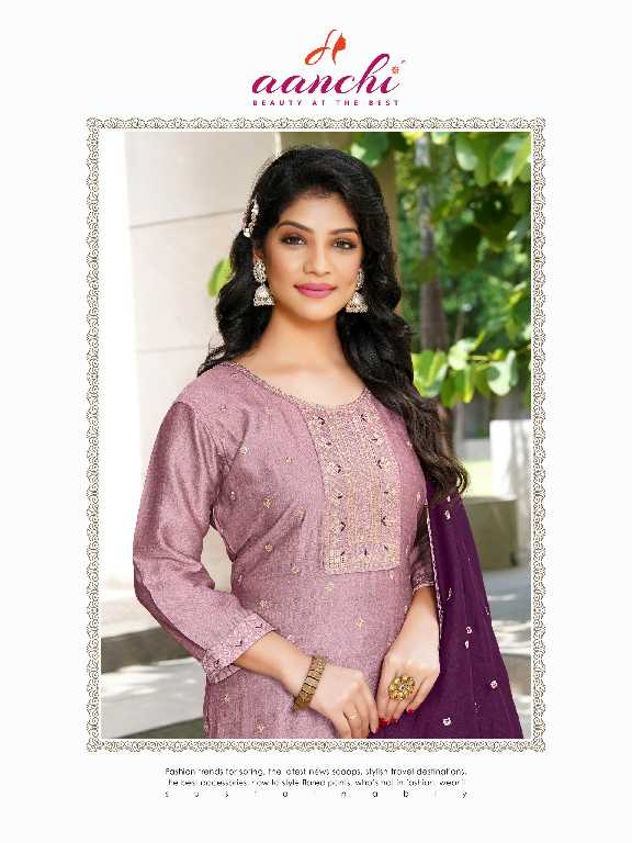 pratiksha by aanchi vichitra silk fully stitch elegant style 3pcs dress