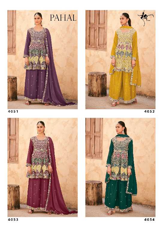 Radha Pahal Wholesale Heavy Premium Chinon Fabrics Free Size Stitched Suits