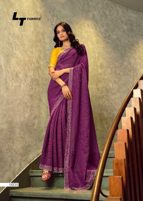 LT Fabrics Silver Stone Vol-16 Wholesale Cosmos With Swaroski Work Party Wear Sarees