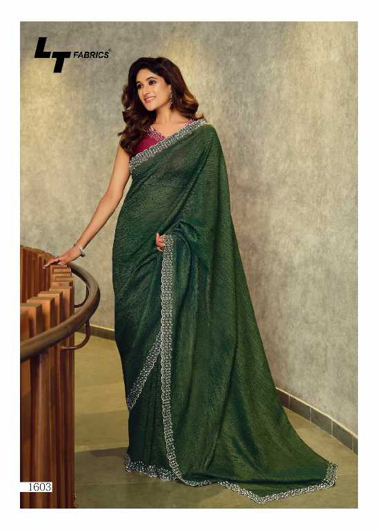 LT Fabrics Silver Stone Vol-16 Wholesale Cosmos With Swaroski Work Party Wear Sarees