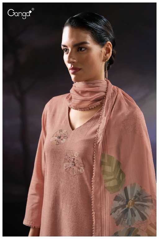 Ganga Olynka S3410 Wholesale Cotton Dobby With Hand Work Salwar Suits