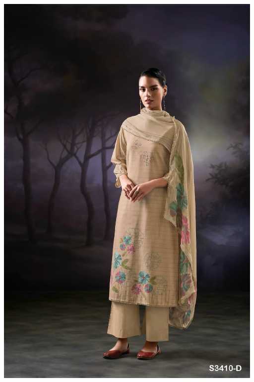 Ganga Olynka S3410 Wholesale Cotton Dobby With Hand Work Salwar Suits