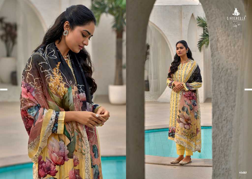 CINDERELLA SONE KI CHIDYA FANCY DIGITAL PRINT WITH HANDWORK DRESS MATERIAL