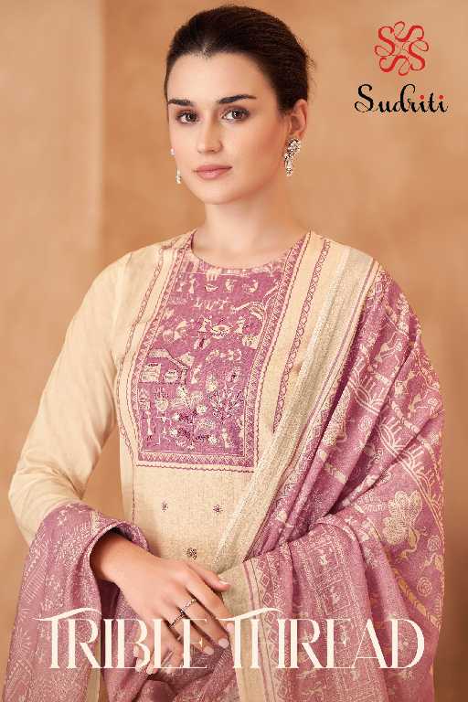 Sudriti Trible Thread Wholesale Pure Cotton Lawn With Hand Work Salwar Suits