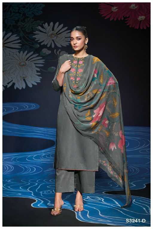 Ganga Jaime S3241 Wholesale Cotton Satin With Embroidery Salwar Suits