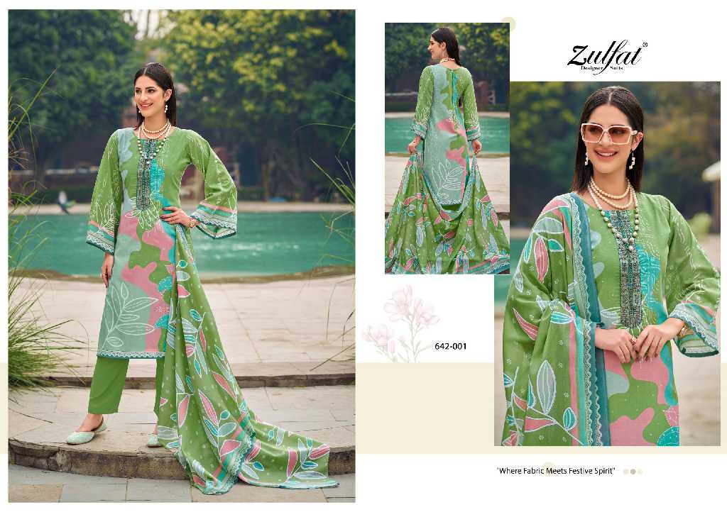Zulfat Farah Wholesale Pure Cotton With Heavy Embroidery Work Dress Material