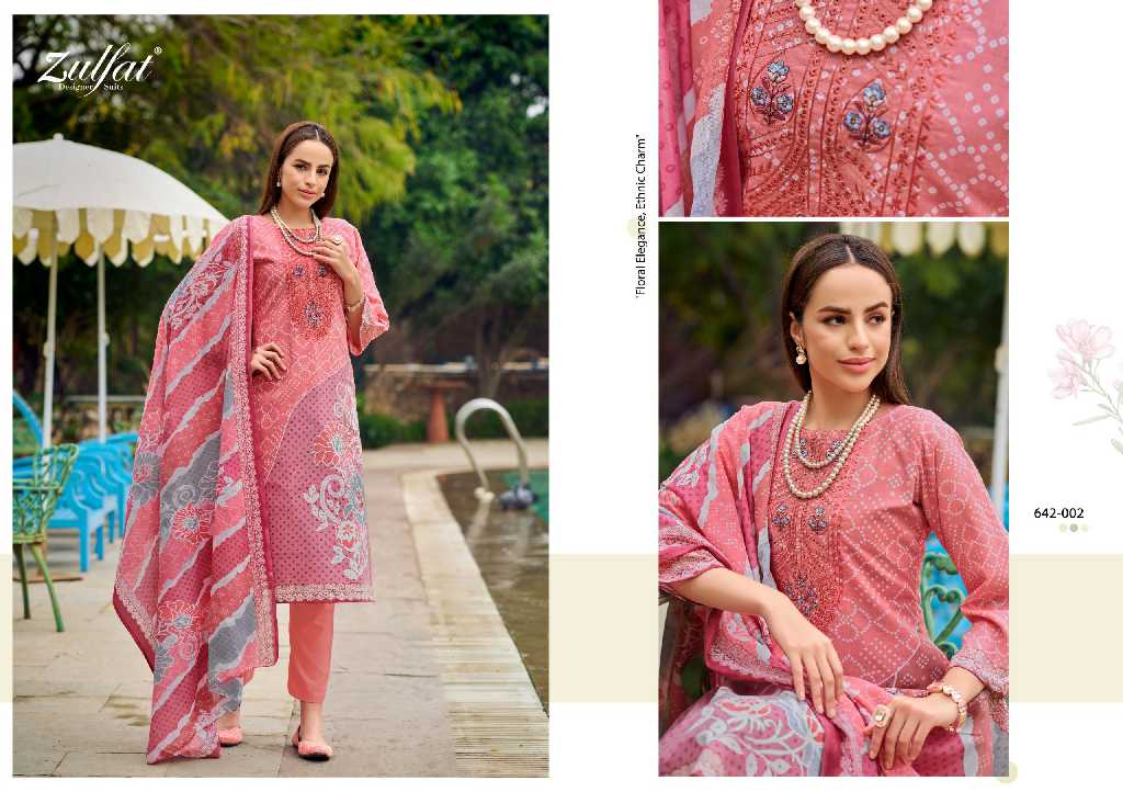 Zulfat Farah Wholesale Pure Cotton With Heavy Embroidery Work Dress Material