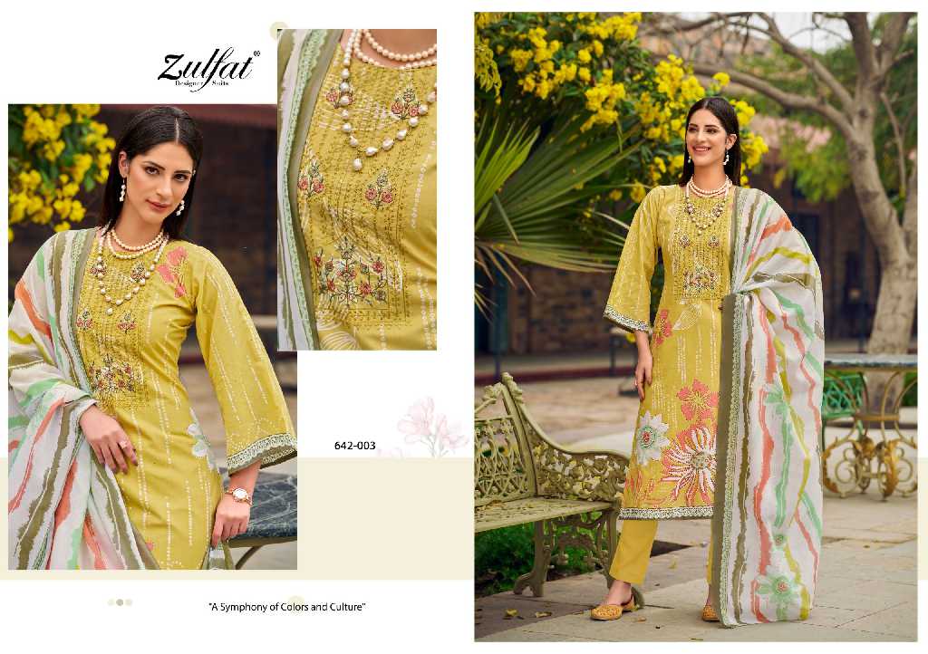 Zulfat Farah Wholesale Pure Cotton With Heavy Embroidery Work Dress Material