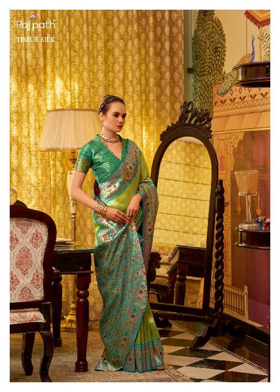 Rajpath Colours Wholesale TIssue Silk Party Wear Indian Sarees