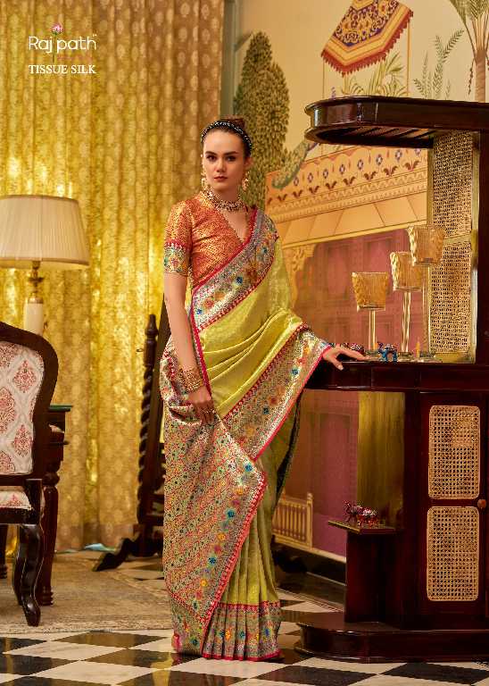 Rajpath Colours Wholesale TIssue Silk Party Wear Indian Sarees