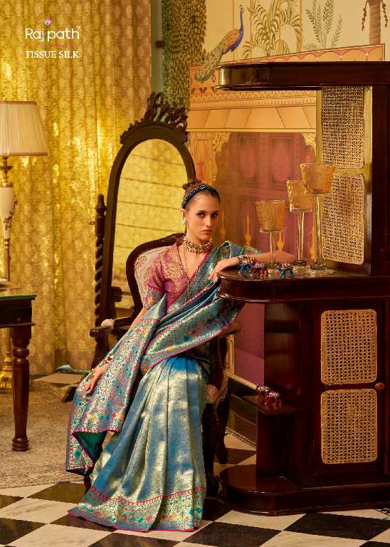 Rajpath Colours Wholesale TIssue Silk Party Wear Indian Sarees