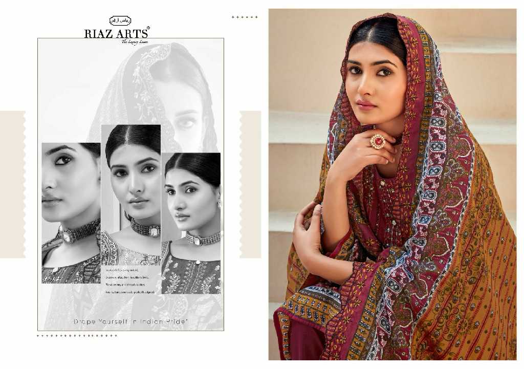 Riaz Arts Bin Saeed Vol-6 Wholesale Pure Cotton With Embroidery Dress Material
