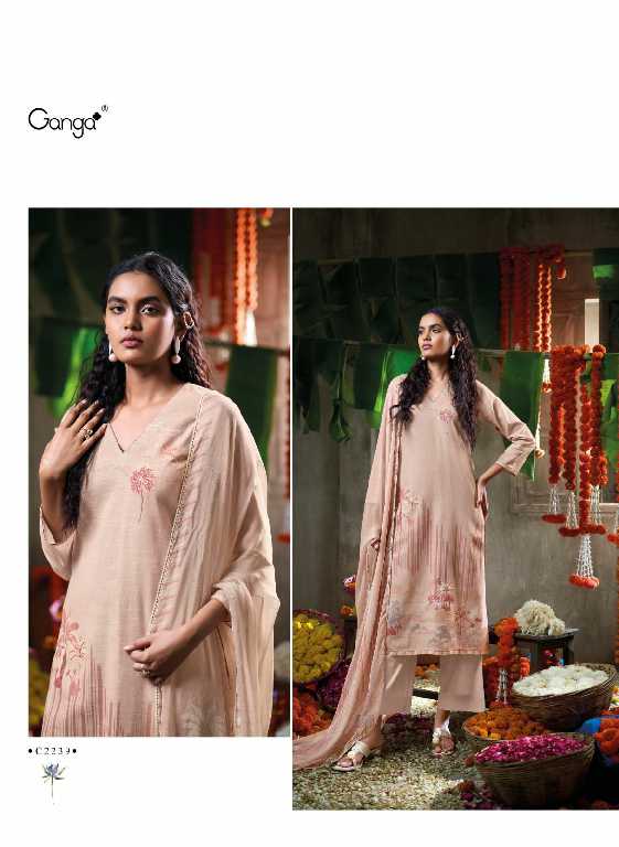 Ganga Papillon Wholesale Cotton Linen With Hand Embroidery Salwar Suits