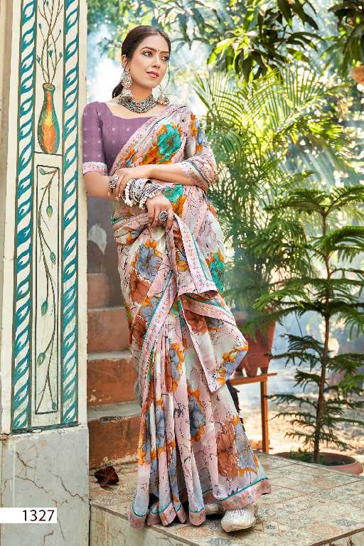 vallabhi prints pranvika Vol-4 summer wear georgette floral print saree