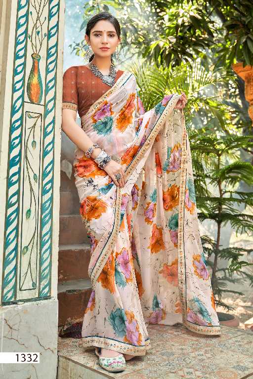 vallabhi prints pranvika Vol-4 summer wear georgette floral print saree