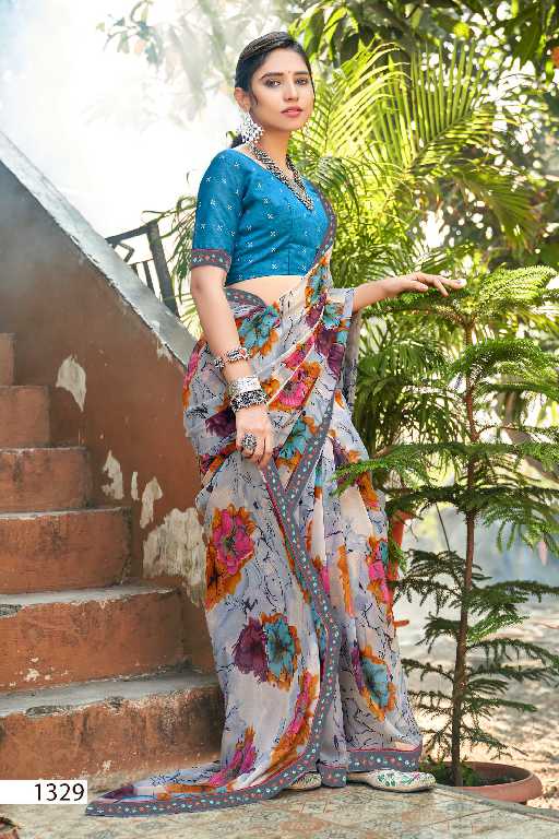 vallabhi prints pranvika Vol-4 summer wear georgette floral print saree
