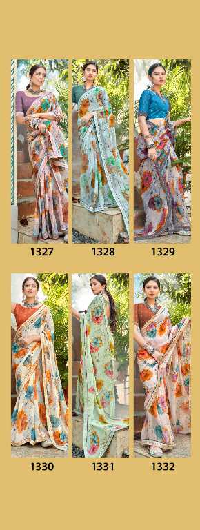 vallabhi prints pranvika Vol-4 summer wear georgette floral print saree