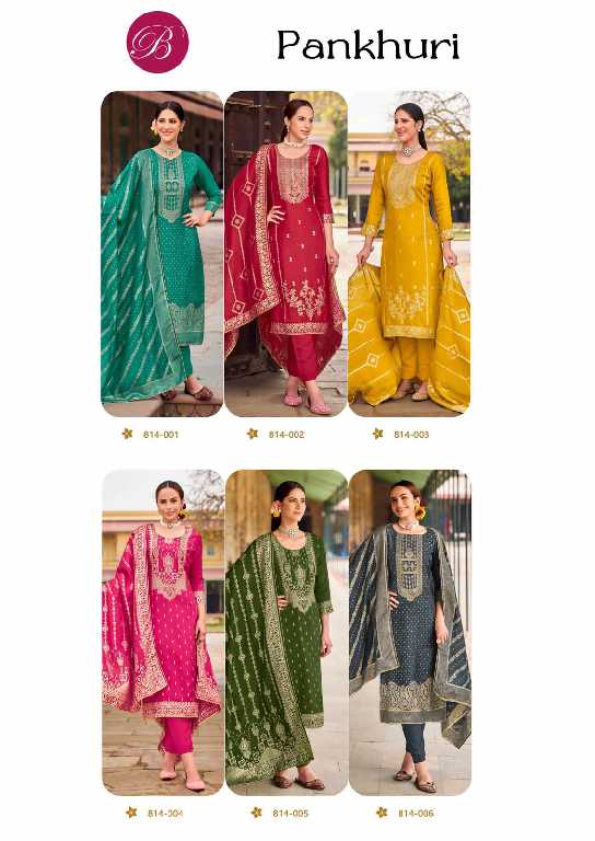 Belliza Pankhuri Wholesale Pure Viscose Dola Silk With Swaroski Work Dress Material