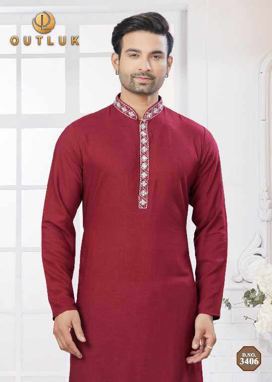 Outluk Wedding Collection Vol-34 Wholesale Kurta Pajama Collection Series Embroidery Kurta with Polo Pant